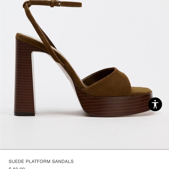 Zara Suede Platform Sandals, USA 9 - Picture 1 of 8